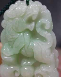 Green 100% Natural A Jade jadeite pendant Tiger Ruyi Heart 342862 
