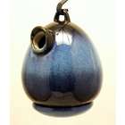   of Maine 9 Cobalt Blue Heavy Duty Porcelain Hanging Tea Pot Birdhouse