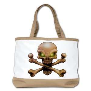  Shoulder Bag Purse (2 Sided) Tan Skull and Crossbones with 
