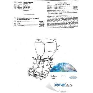  NEW Patent CD for DIFFUSER FOR GRANULAR MATERIAL 
