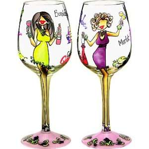 Bottoms Up 15 Ounce Ill Drink to That Handpainted Wine Glass  