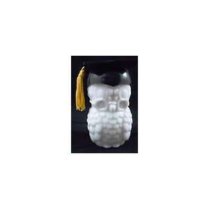  Avon Graduation OWL (Milk GlassBody) w/Plastic Black Cap w 