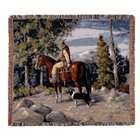   Home Mountain Rider Cowboy & Horse Tapestry Throw Blanket 50 x 60