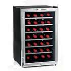 The Wine Enthusiast 28 Bottle Silent Wine Refrigerator   Stainless 