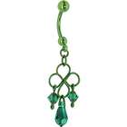 Body Candy Handcrafted Genuine Emerald Irish Scroll Green Titanium 