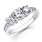 ApexJewels Semi Mount Trellis Diamond Engagement Three Stone Ring 