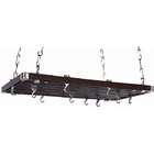  Rectangular Espresso Wood Ceiling Rack