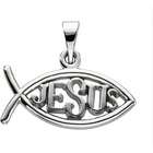 CleverEve CleverSilvers 10K Yellow Gold Fish W/Jesus Pendant