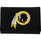   Redskins Black Leather Tri Fold Wallet with Embroidered Team Logo