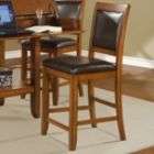   Counter Height Chairs in Dark Brown Upholstered Finish (Set of 2