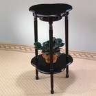   Contemporary Cherry Finish Clove Shape Plant Stand / Accent Table