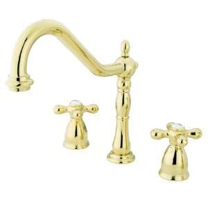   Widespread Kitchen Faucet, 8   14 Adjustable Spread, Polished B