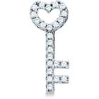 Showman Jewels 10k White Gold Round Diamond Key to my Heart Pendant 