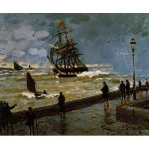   Jetty at Le Havre in Rough Westher, by Monet Claude