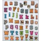 Tattoo King Multi Colored Stickers   Animal Print Alphabet (SOLD in 