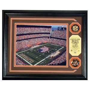   Browns Stadium Photomint with 2 24KT Gold Coins