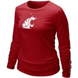 Nike Washington State Cougars Ladies Crimson Classic Logo Long Sleeve 