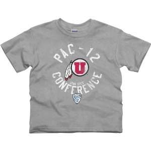  Utah Utes Youth Conference Stamp T Shirt   Ash Sports 