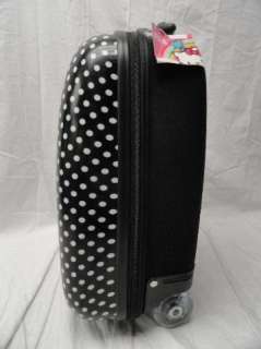   Hello Kitty Suitcase Black w/ White Polka Dots Carry On Luggage  
