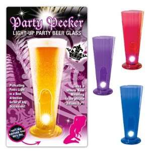   Light Up Beer Glass Clear and 2 pack of Pink Silicone Lubricant 3.3 oz