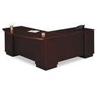     Milano Collection Right L Desk with Full Pedestal, Harvest Cherry