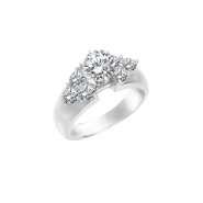 cttw Round Diamond Engagement Ring in 14k White Gold 