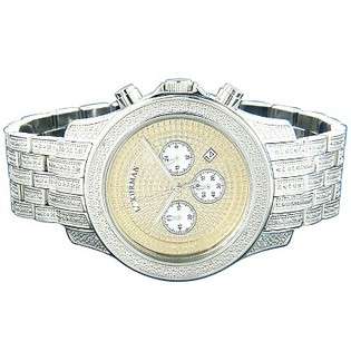 Luxurman Mens Watches Genuine Diamond Watch 1.25ct 