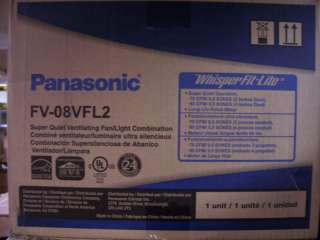 PANASONIC FV 08VFL2 WhisperFit LIGHT 80 CFM FAN/LIGHT  