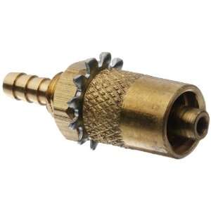 Male Luer Lock to Bulkhead Adapt 1/4 32 Brass Tube ID 1/8 .145 Barb 