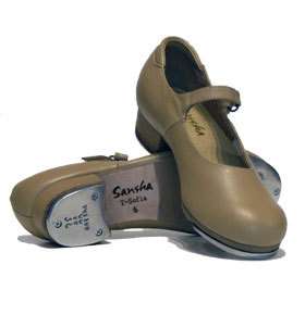 Sansha T Sofia Tan Mary Jane Velcro Tap Shoes New  