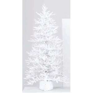  36 White Heavy Flock Small Scale Christmas Tree