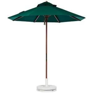   Green Acrylic Indonesian Wood Patio Market Umbrella 