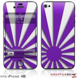  iPhone 4S Skin Rising Sun Japanese Flag Purple by 