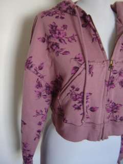 NEW FREE PEOPLE FLORAL CROPPED HOODIE SIZE SMALL  