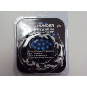  Thunder Titanium Bracelet Energy Balance Navy Blue & White 
