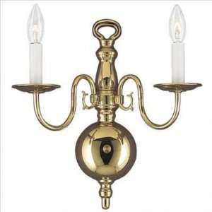 Bundle 93 Traditional Two Light Wall Sconce in Polished Brass (Set of 