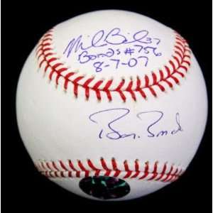 Barry Bonds Autographed Ball   with 756 Inscription   Autographed 