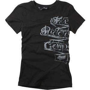  Fox Racing Womens Etched T Shirt   Large/Black 