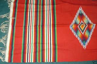 Vintage Indigenous Mexican Multicolor Wool Saltillo  