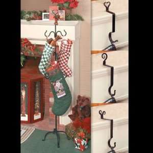   Black Wrought Iron, Christmas Stocking Hanger 4 pc set Wrought Iron