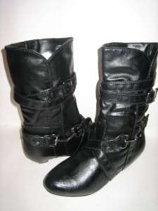 NEW Fashion Cowboy Casual Mid Calf Flats Boots Women Sz  File 02