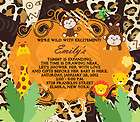 35 Birthday Baby Shower Invitations Jungle Monkey Safari Zoo Magnets