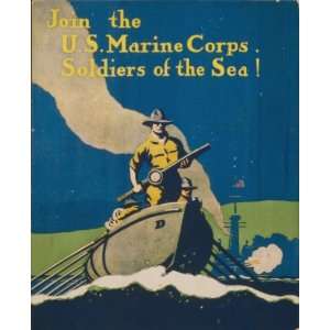   1918 poster Join the U.S. Marine Corps Soldiers of the