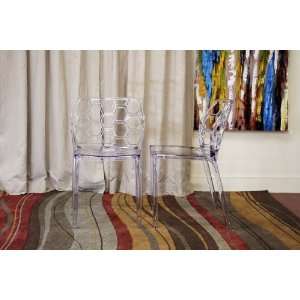   Honeycomb Clear Acrylic Dining Chair (Set of 2)