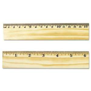  Universal 59021   Flat Wood Ruler w/Double Metal Edge, 12 