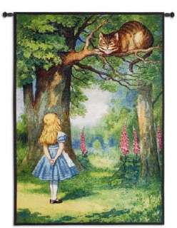 ALICE IN WONDERLAND STORY CAT ART TAPESTRY WALL HANGING  