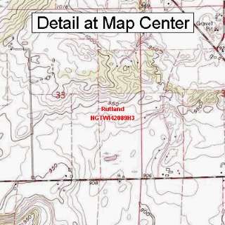  Topographic Quadrangle Map   Rutland, Wisconsin (Folded/Waterproof
