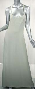 GIORGIO ARMANI Celadon 100% Silk Crepe de Chine Simple Classic Gown 