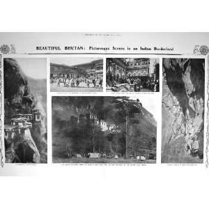  1908 BHUTAN MAHARAJAH PALACE FORT PARO LAMASERAI HERMIT 