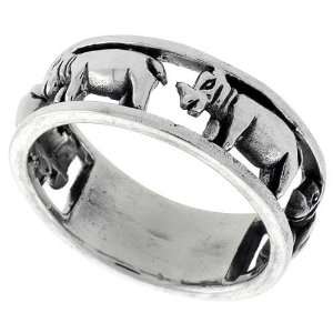  Sterling Silver Polished Hippopotamus Ring size 8 Jewelry
